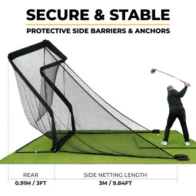 SimSpace Deluxe Golf Practice Net – 8ft Professional Driving Net from side