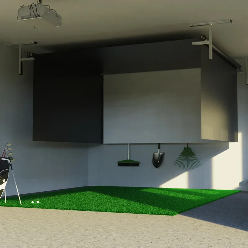 SportScreen Vanish 13H Golf Simulator Enclosure Retracted