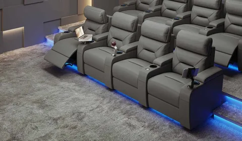 Universal Ultimate 4 Cinema Chairs - Dual Motor – 4 seat cinema sofa