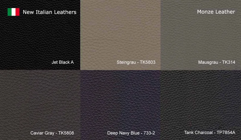 Monze Luxury Italian Leather Colour Samples Set 2