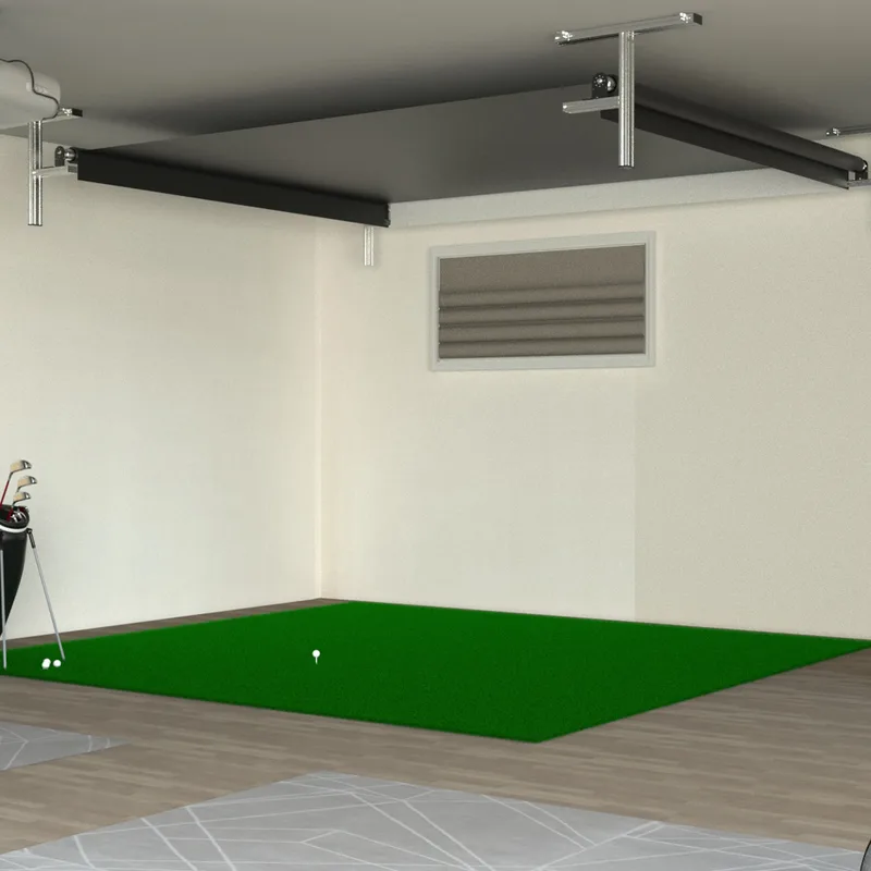 SportScreen Vanish 11 Golf Simulator Enclosure Retracted