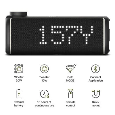 GOLFBUDDY Voice XL GPS Speaker with Remote – Premium Golf Rangefinder with Specs