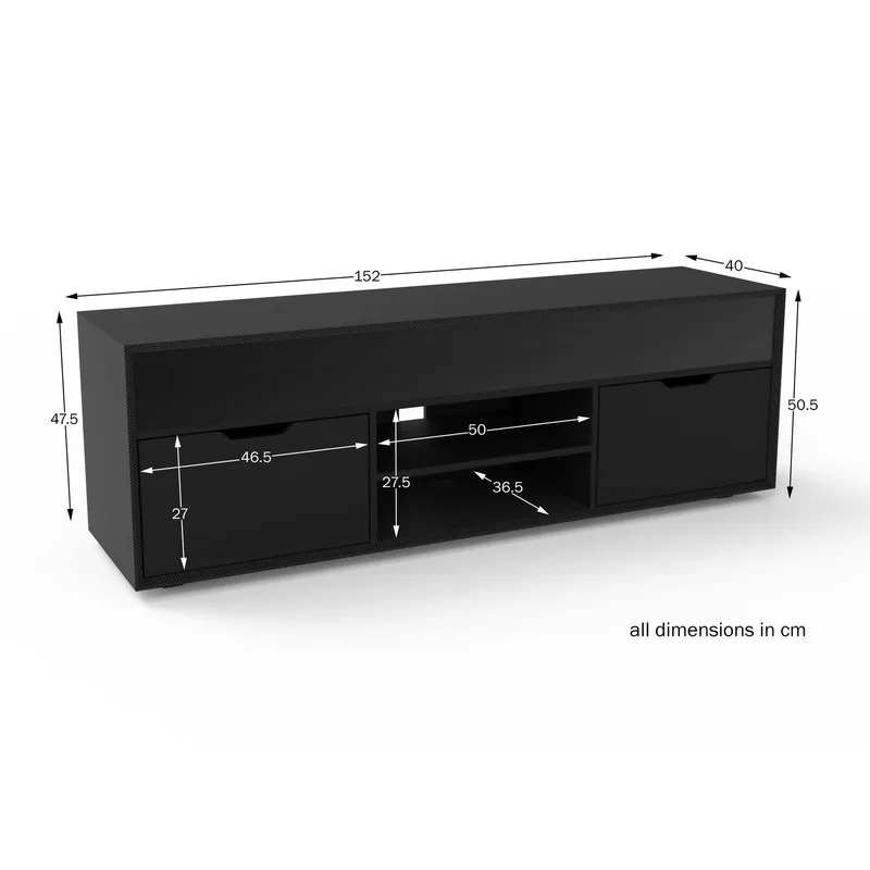 Shadow TV Unit with Built in Speakers single