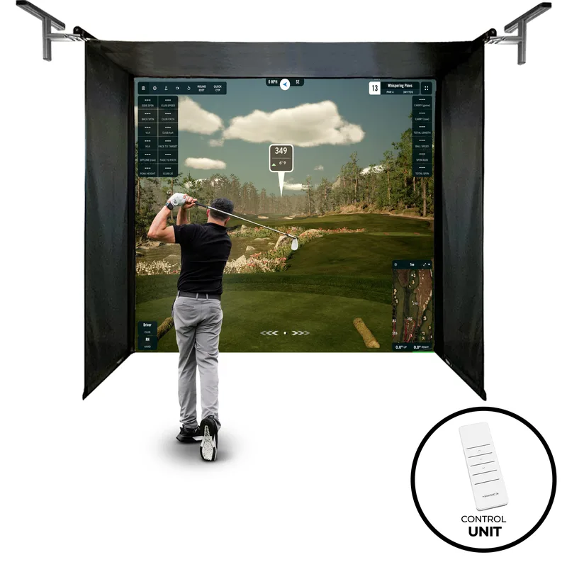 SportScreen Vanish 13H Retractable Golf Simulator Enclosure Remote Control