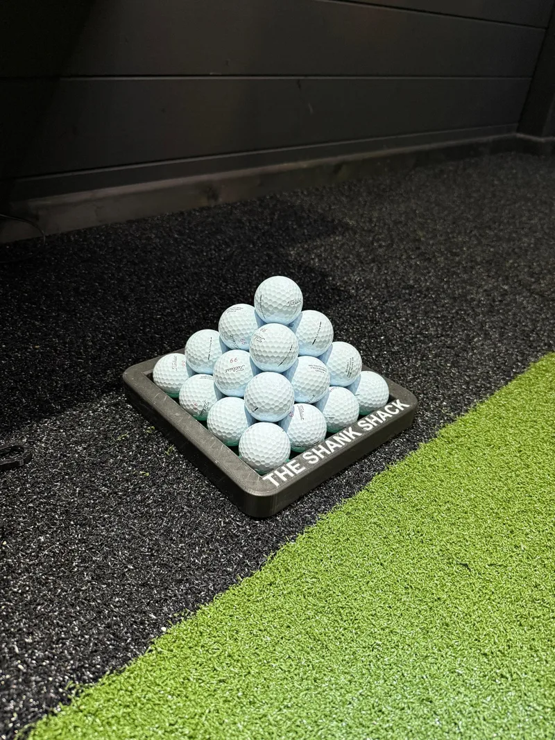 Tekden Golf Simulator Accessories Bundle Balls Pyramid Holder from far