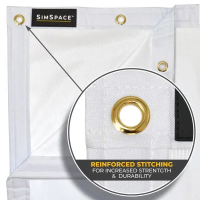 SimSpace Deluxe Home Golf Impact Screen with 20 Bungee Cords – 4K Ready Projection Screen Golfer Screen Stitching