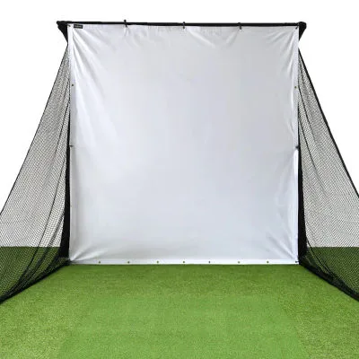 SimSpace Deluxe Home Golf Impact Screen with 20 Bungee Cords – 4K Ready Projection Screen Golfer Setup