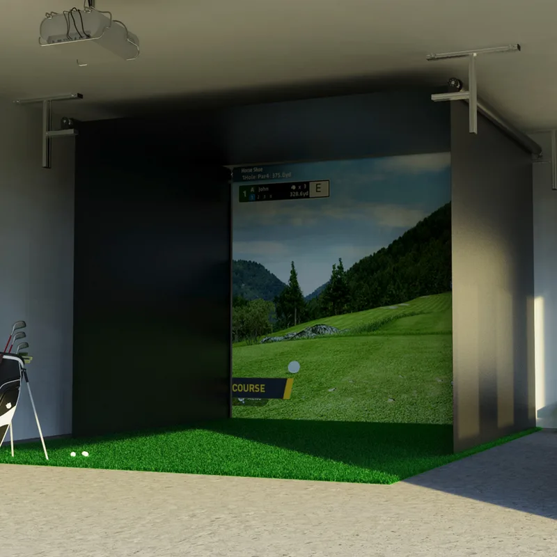 SportScreen Vanish 13H Golf Simulator Enclosure Deployed