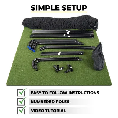 SimSpace Deluxe Golf Practice Net – 8ft Professional Driving Net Setup