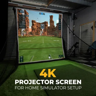 SimSpace Deluxe Home Golf Impact Screen with 20 Bungee Cords – 4K Ready Projection Screen inside