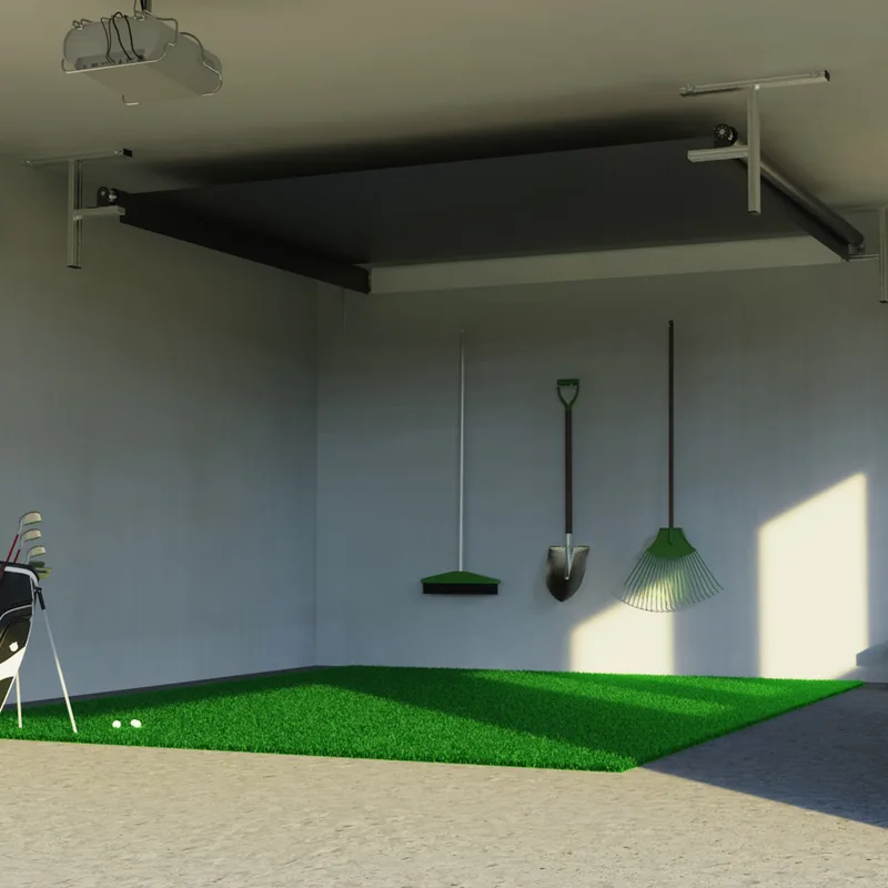 SportScreen Vanish 13H Golf Simulator Enclosure Retracted