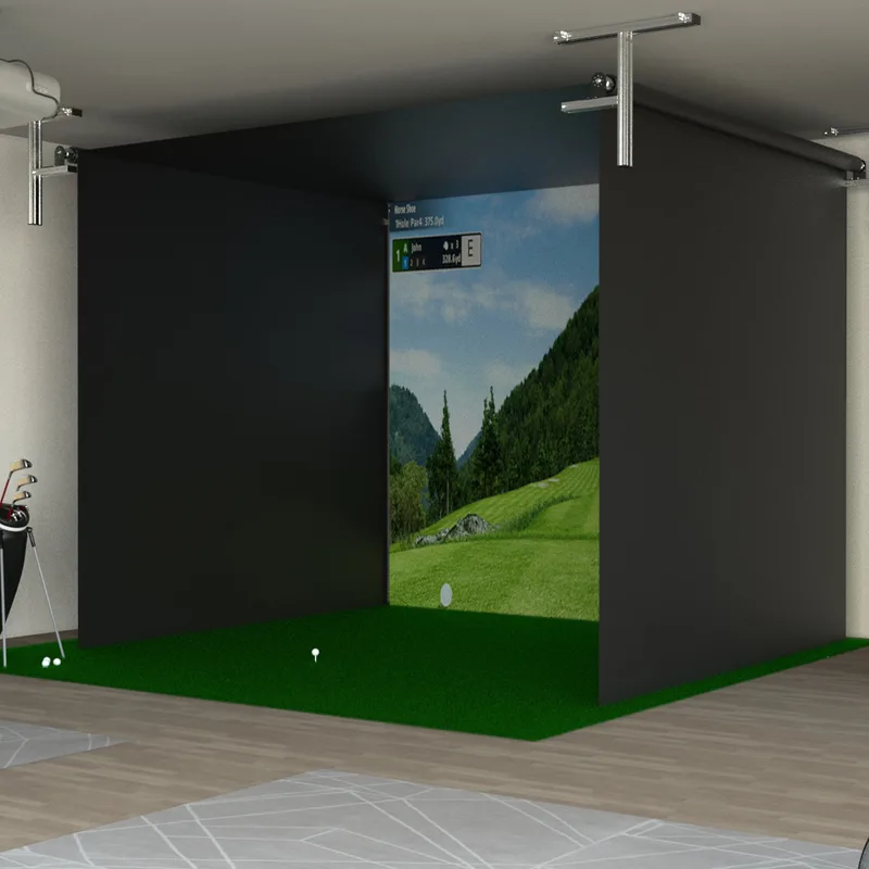 SportScreen Vanish 11 Golf Simulator Enclosure Deployed