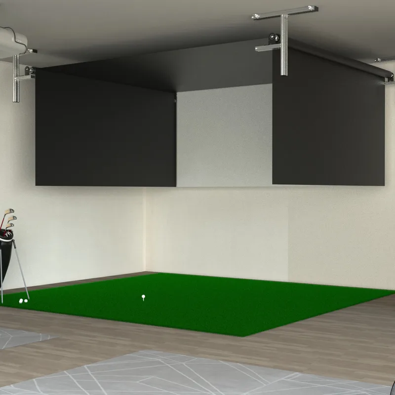 SportScreen Vanish 11 Golf Simulator Enclosure Retracted
