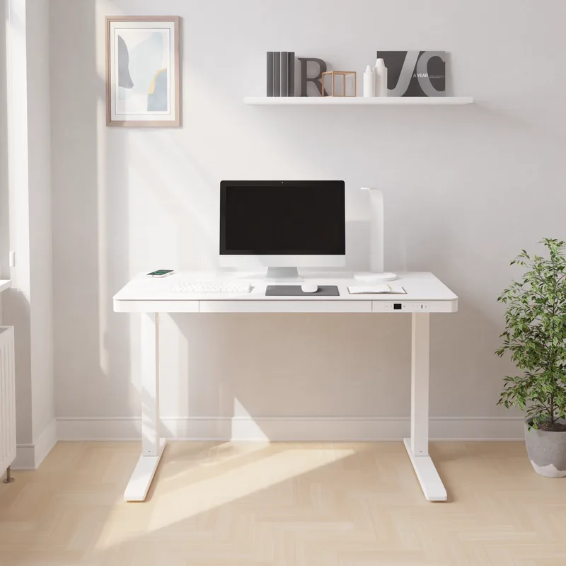 Juno 4.0 Sit Stand Desk White image from far