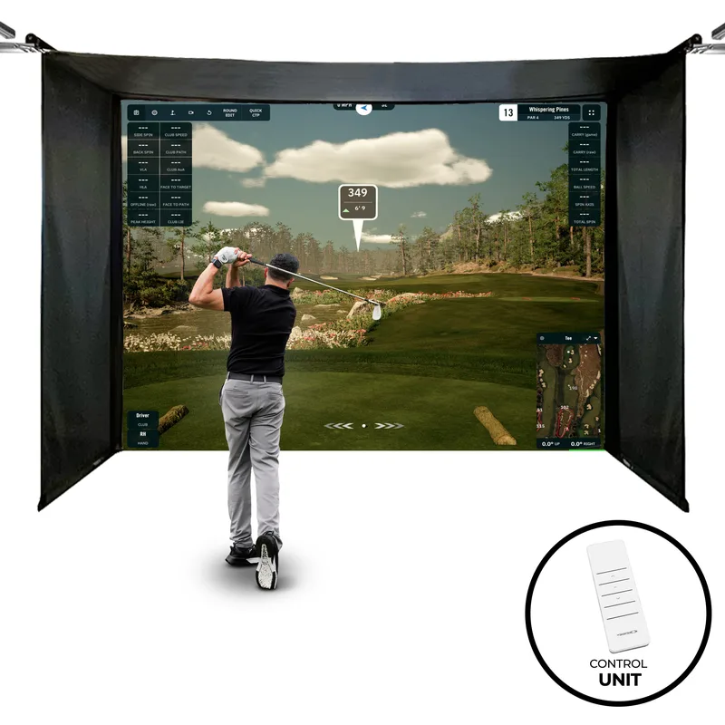 SportScreen Vanish 16H Retractable Golf Simulator Enclosure Remote Control