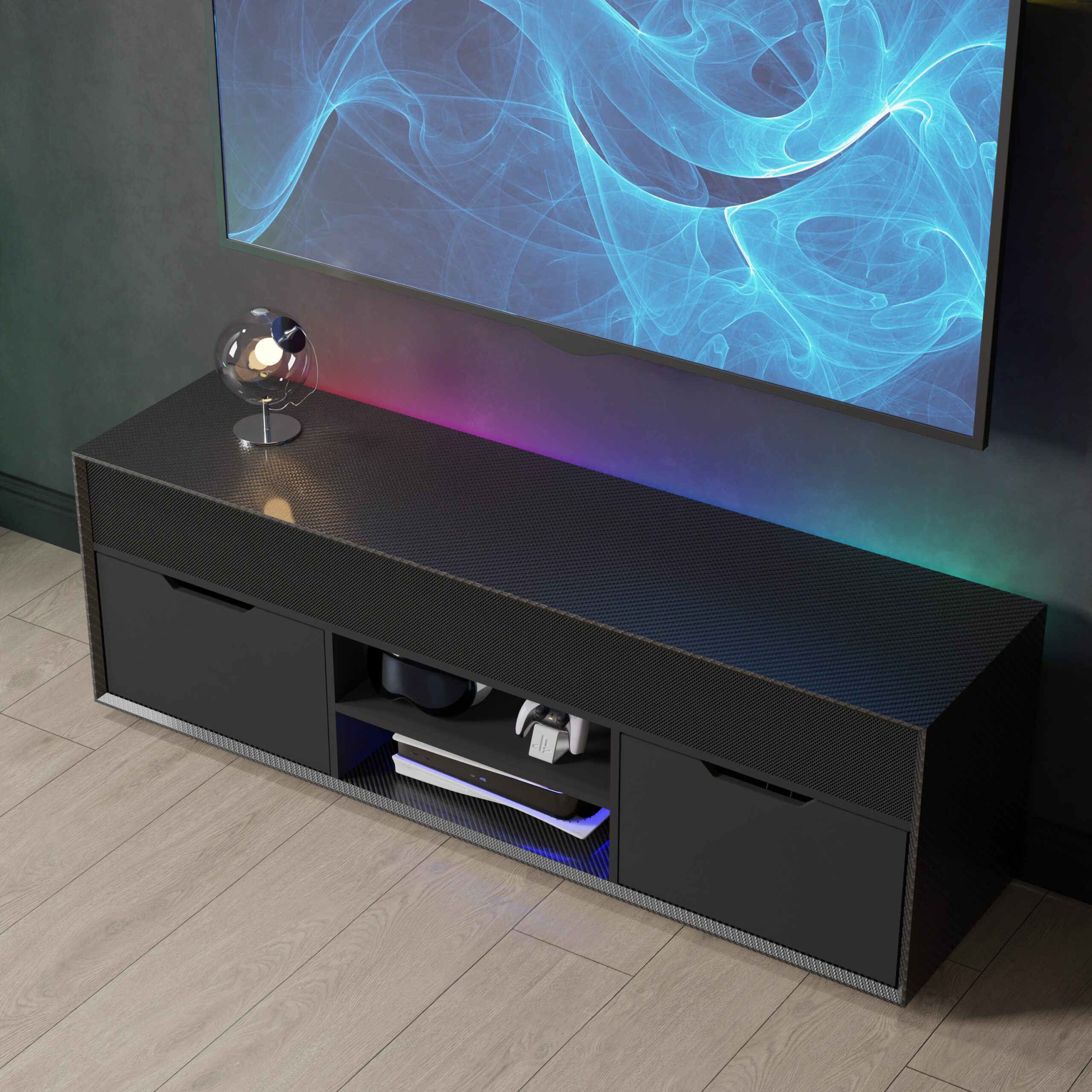 Shadow TV Unit with Built in Speakers