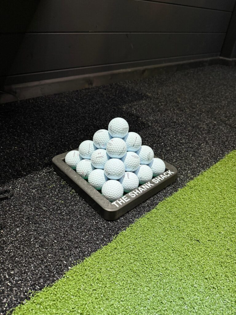 Tekden Golf Simulator Accessories Bundle Balls Pyramid Holder from far