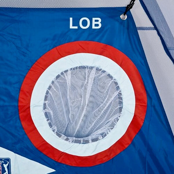 Golf driving net tear-resistant netting close-up showing durable construction