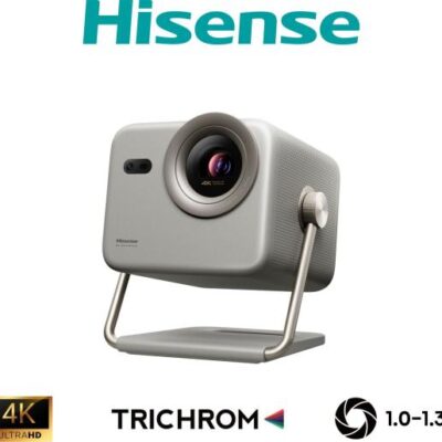 Hisense M2TUK Pro 4K smart mini projector with tri-color laser technology and VIDAA U9 interface