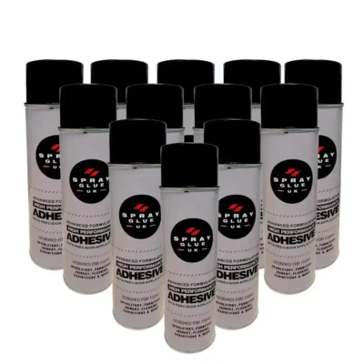 Professional contact adhesive multi purpose spray adhesive 12x500ml cans industrial strength bonding upholstery foam furniture applications