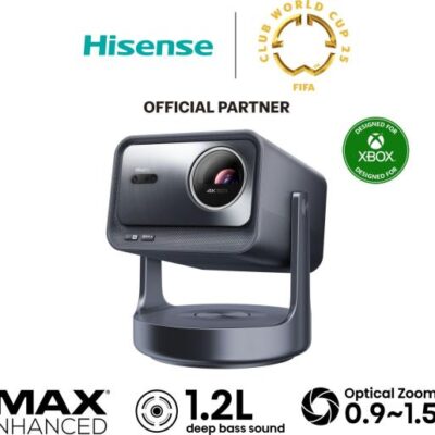 Home cinema projector - Hisense C2TUK-ULTRA 4K laser with premium JBL subwoofer system delivering 50W total audio power for ultimate entertainment
