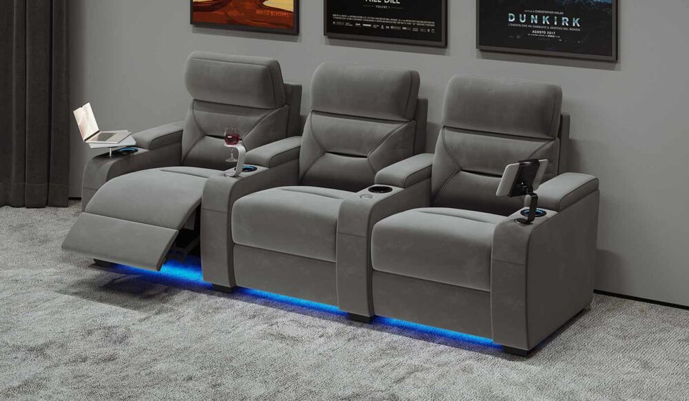 Universal Ultimate 3 Fabric Cinema Chairs - Dual Motor - Image 2