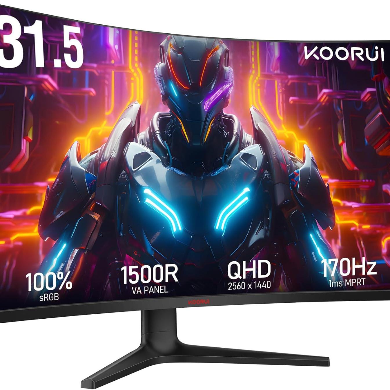 Koorui GA01 32" 1500R 144Hz 1ms 2K Curved Gaming Monitor