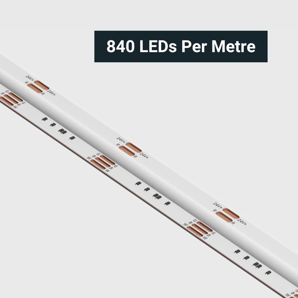 Tagra Professional COB LED Strip Light - 840 LEDs/m - 24V - IP20 - 18.5W/m - RGB+W - Image 5