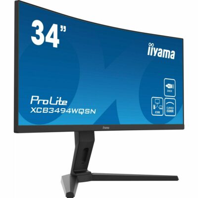 iiyama ProLite XCB3494WQSN-B1 34" 1500R Curved Monitor with USB-C Dock & KVM Switch