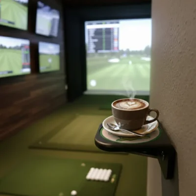 Floating 1-Pint Golf Shelf with Customizable Coasters