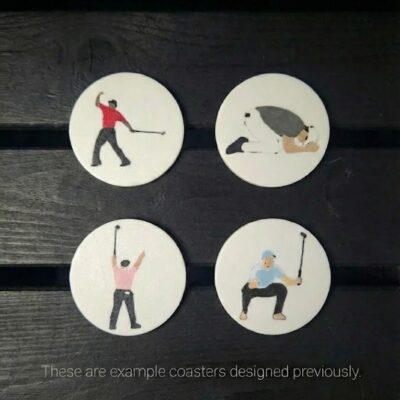 Floating Corner Golf Shelf with Customizable Coaster – Golf Décor & Gift for Golfers