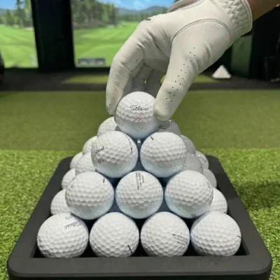 Pyramid Golf Ball Tray – Holds 30 or 55 Balls | Customizable Golf Simulator Accessory