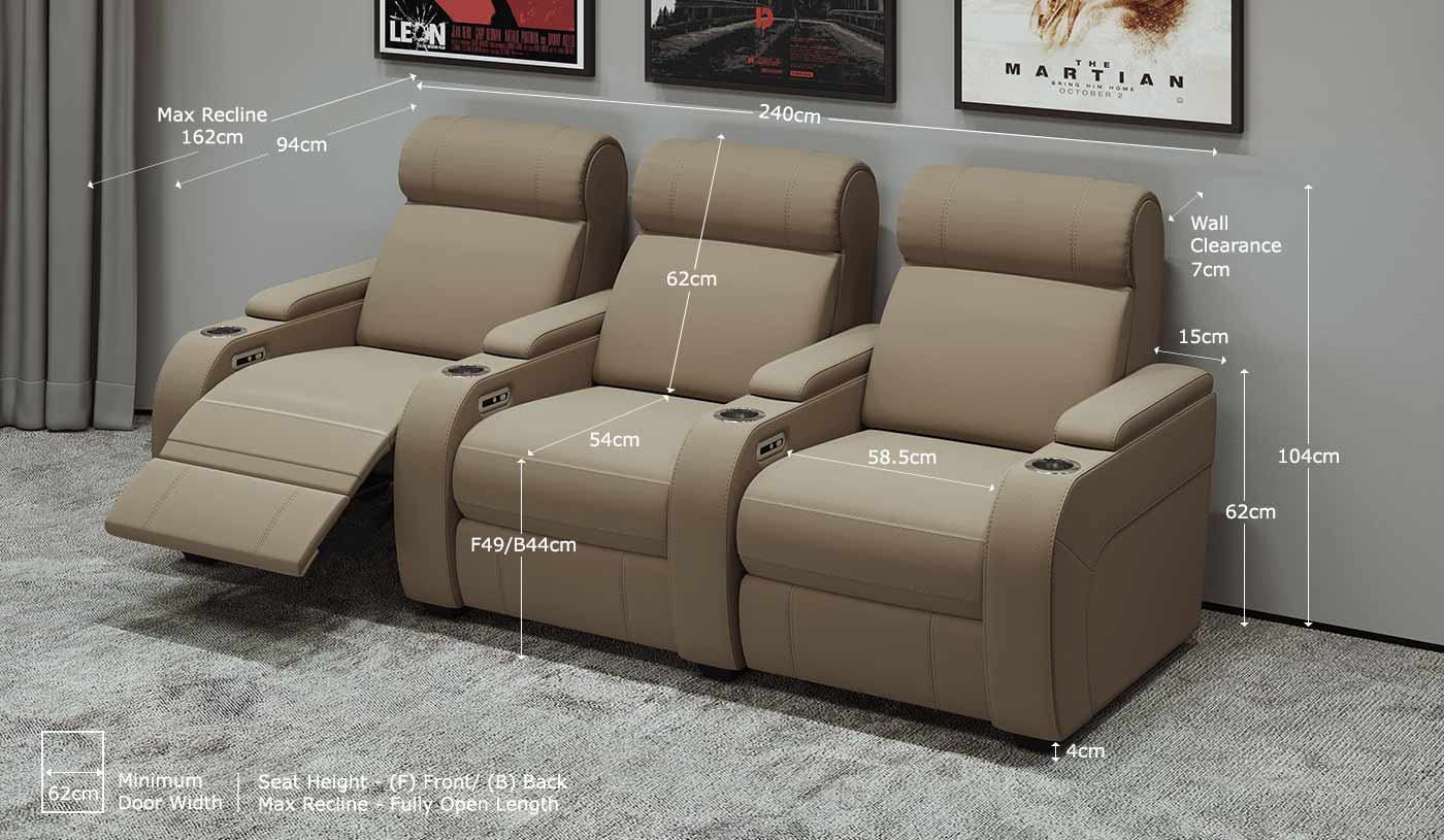 Paramount + 3 Cinema Seats - Home Cinema Seating - Image 5