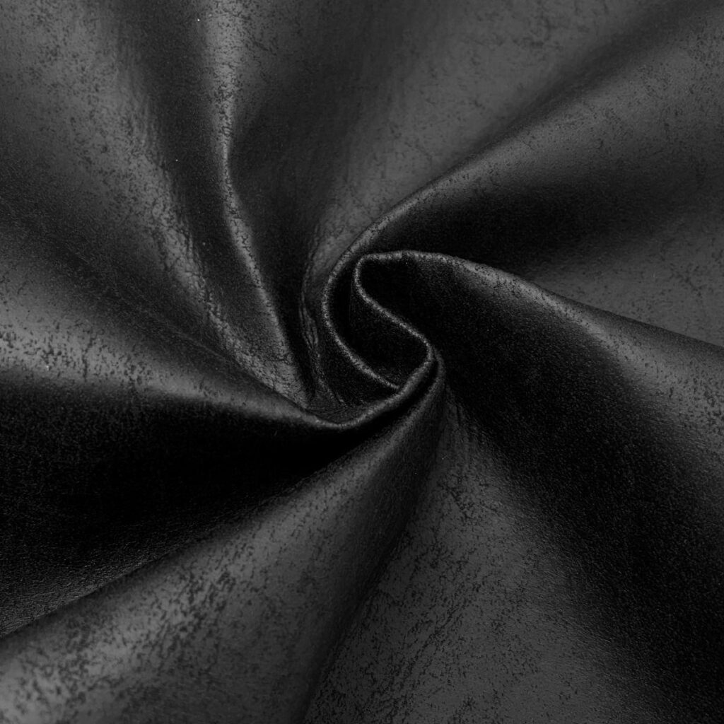 Tekden Wall Panel fabric swatch - Dakota Black leather finish
