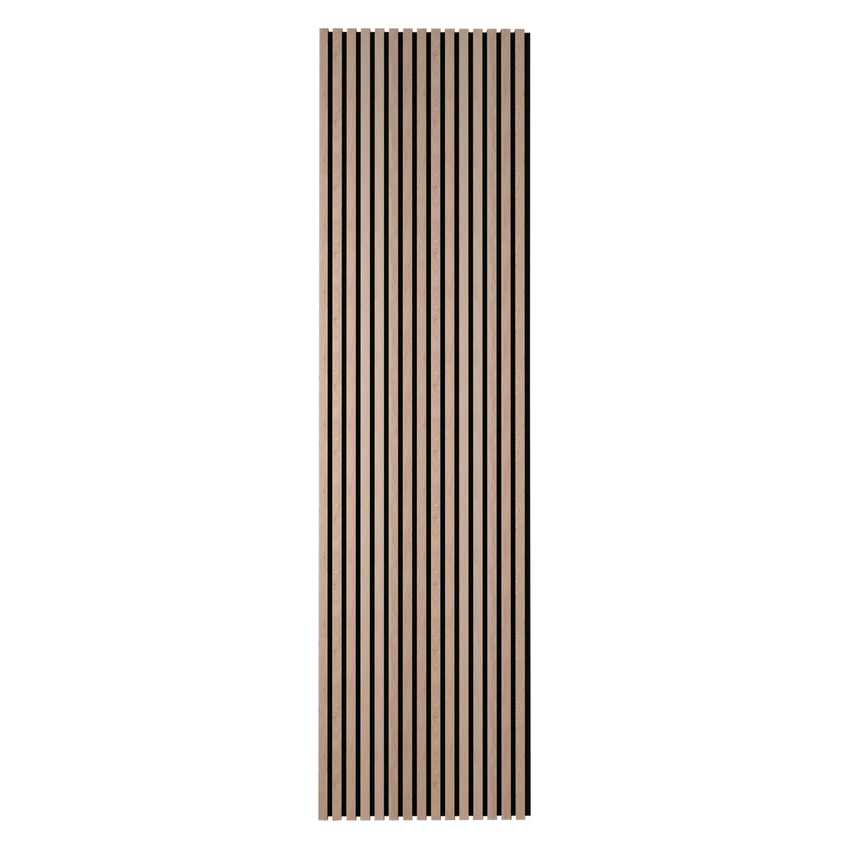 Acoustic Decor wood slatted acoustic panel in Natural Oak finish, 2400 x 600 x 22mm