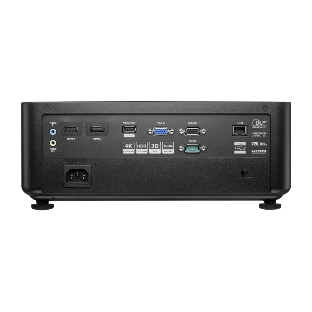 Optoma GT2200HDR Full HD 1080p short throw golf simulator projector - rear connections HDMI VGA RS232 RJ45
