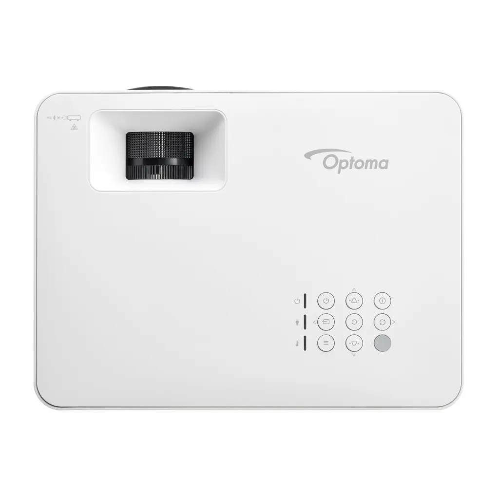 Optoma LW351ST budget short throw golf simulator projector - top view with control panel
