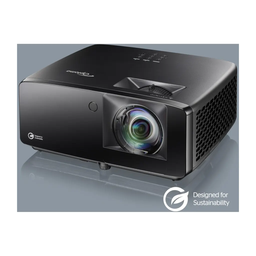 Optoma UHZ36STe 4K short throw laser golf simulator projector - eco-friendly compact design
