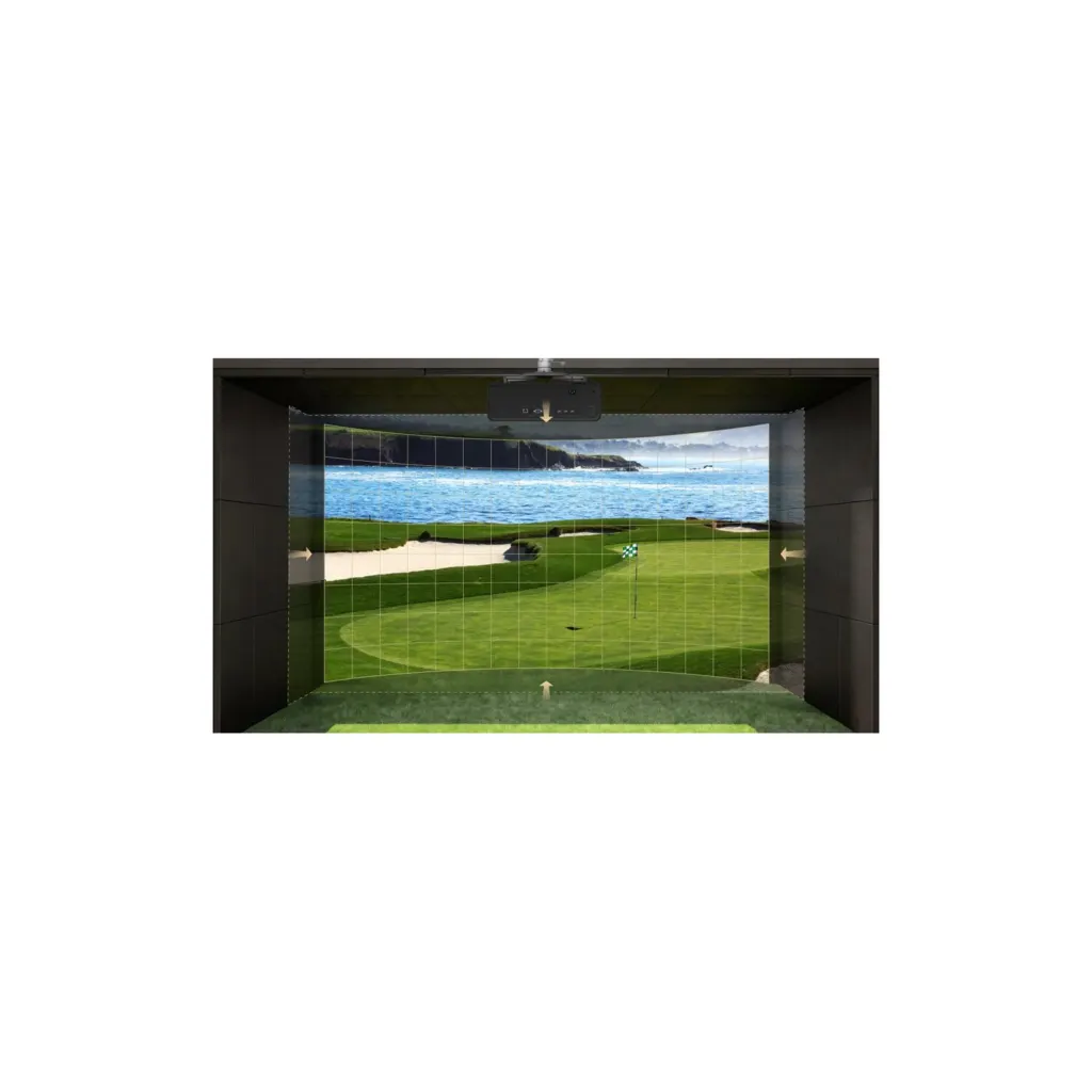 BenQ AK800ST Auto Screen Fit 2.0 aligning to a golf impact screen
