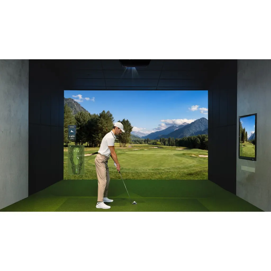 BenQ AK800ST in a home golf simulator room