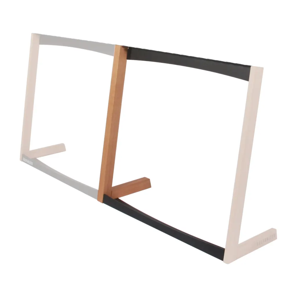 Golfanizer Duo Expansion Kit in oak, highlighting the extra rail and steel panels added to a single rack