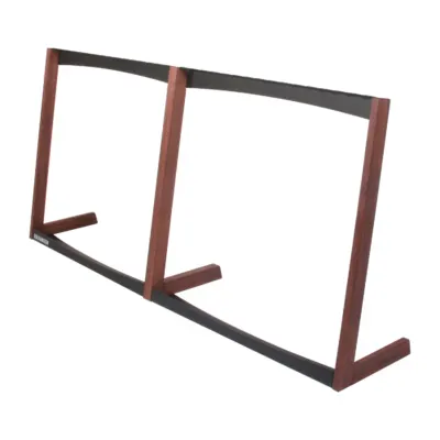 Golfanizer Duo golf club rack in solid walnut with black steel panels